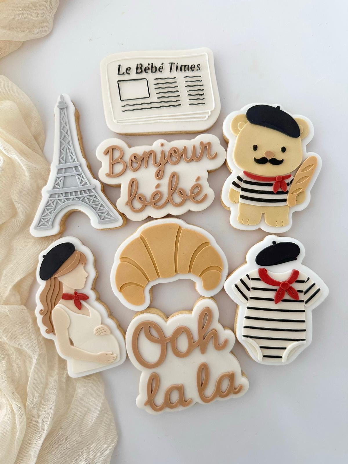 Bonjour Baby Set raised stamp by Le Monde De Mely