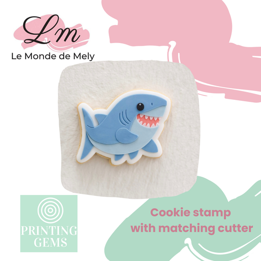 Sailor shark raised stamp by Le Monde De Mely