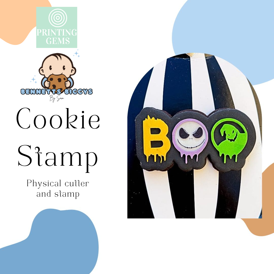 Christmas Nightmare Boo raised stamp by Bennets Biccys