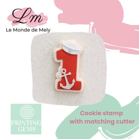 Sailor one raised stamp by Le Monde De Mely