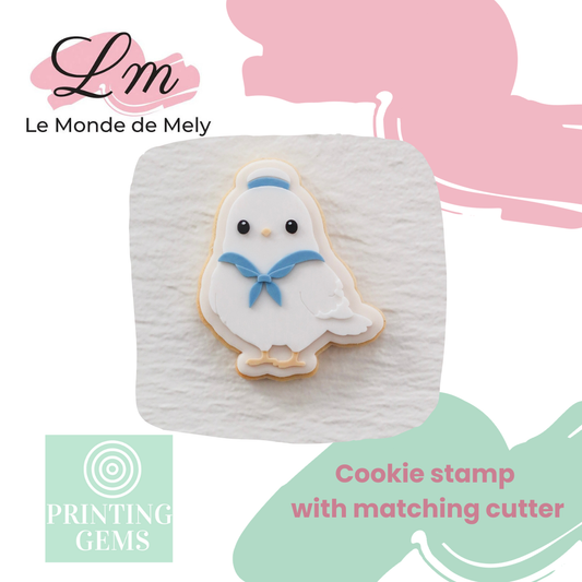 Sailor seagull raised stamp by Le Monde De Mely