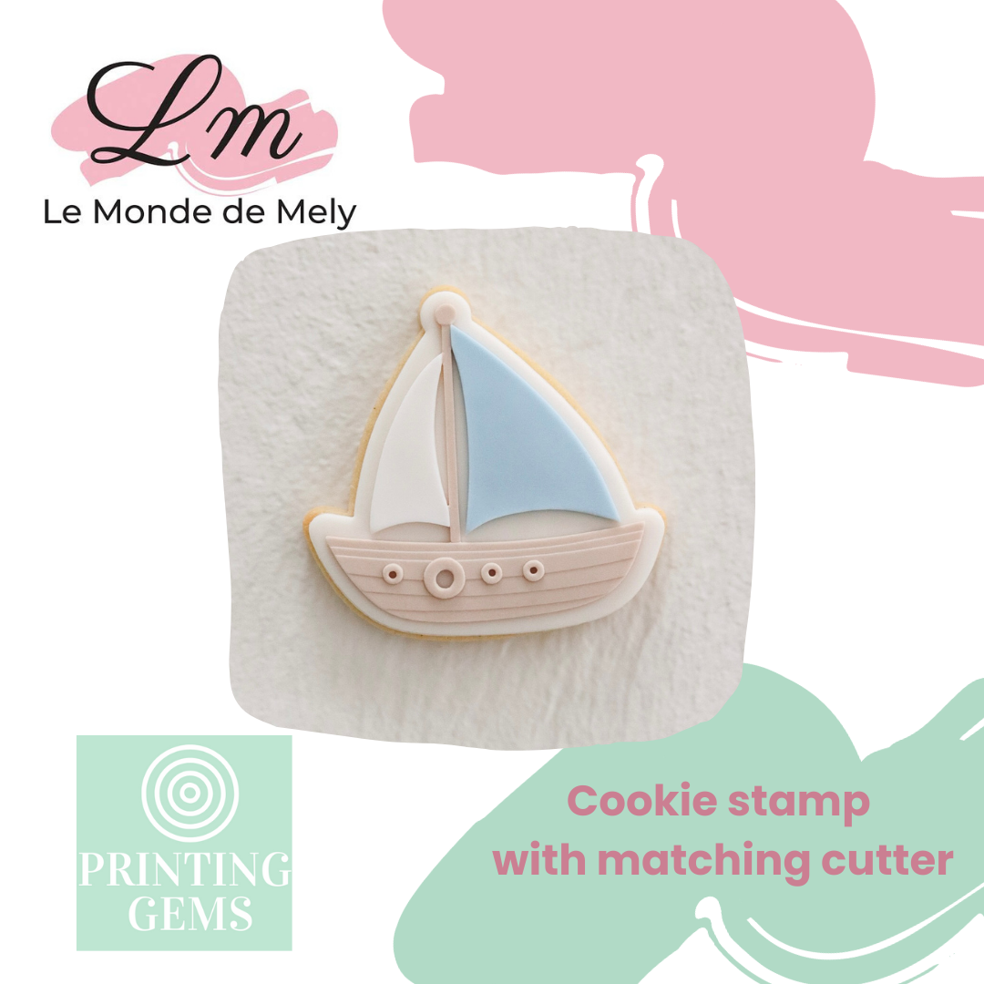 Sailor boat raised stamp by Le Monde De Mely