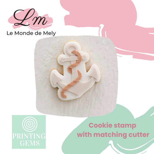 Sailor anchor with rope raised stamp by Le Monde De Mely