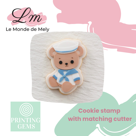 Sailor teddy bear raised stamp by Le Monde De Mely