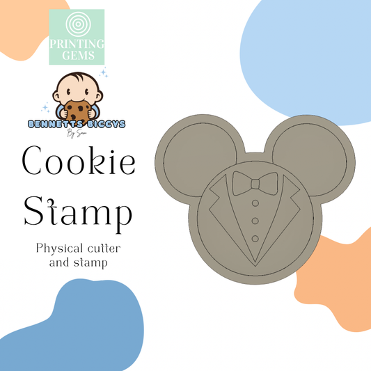 Mouse tuxedo raised stamp by Bennets Biccys