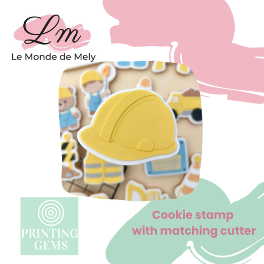 Construction helmet raised stamp by Le Monde De Mely