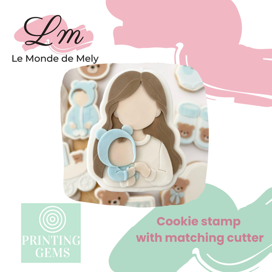Baby & Mum raised stamp by Le Monde De Mely