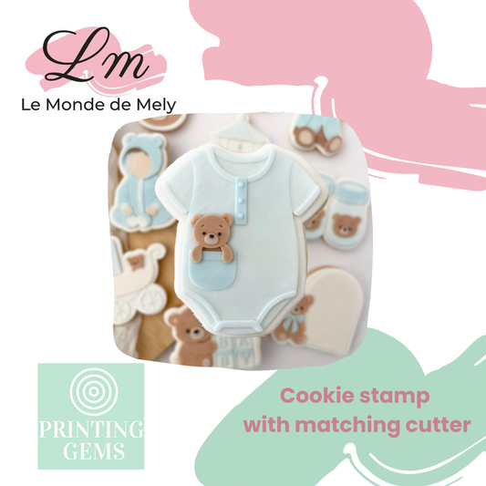 Baby Bear Onesie raised stamp by Le Monde De Mely