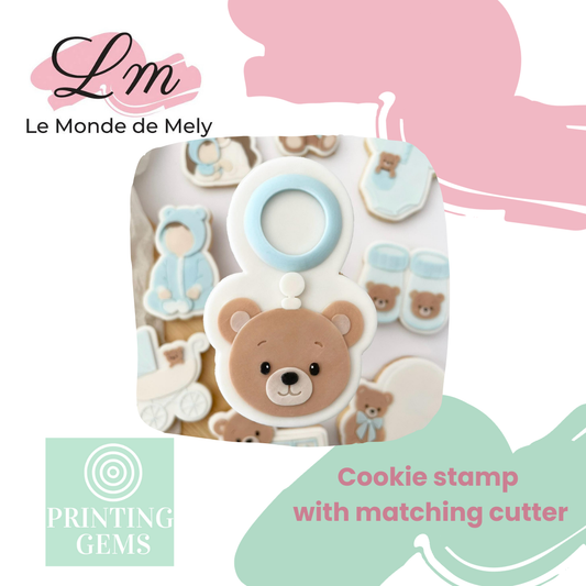 Baby Bear Dummy raised stamp by Le Monde De Mely