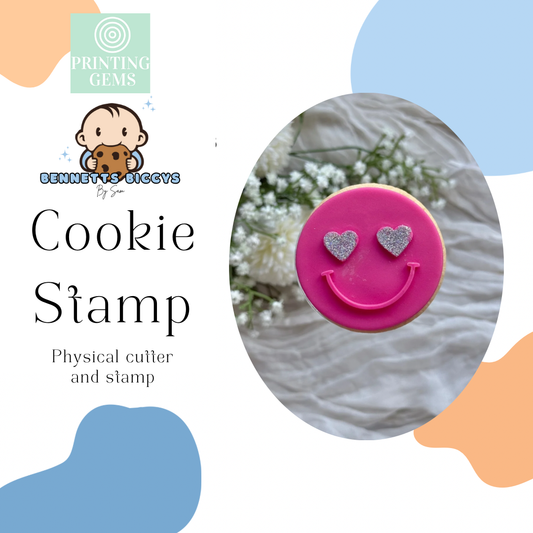 Smiling love eyes raised stamp by Bennets Biccys