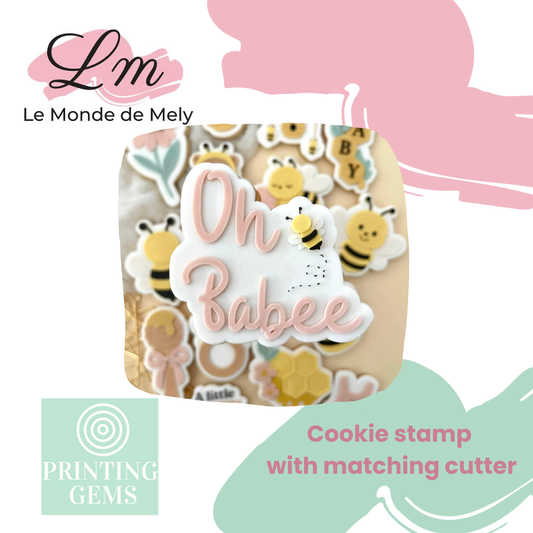 Baby Bee "Oh Babee" raised stamp by Le Monde De Mely
