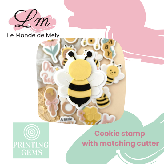 Baby Bee bumblebee raised stamp by Le Monde De Mely