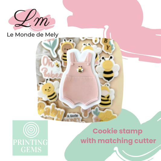 Baby Bee romper raised stamp by Le Monde De Mely