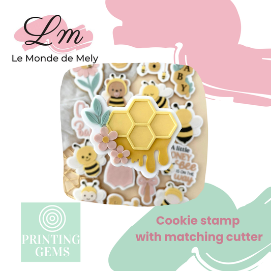 Baby Bee honeycomb raised stamp by Le Monde De Mely