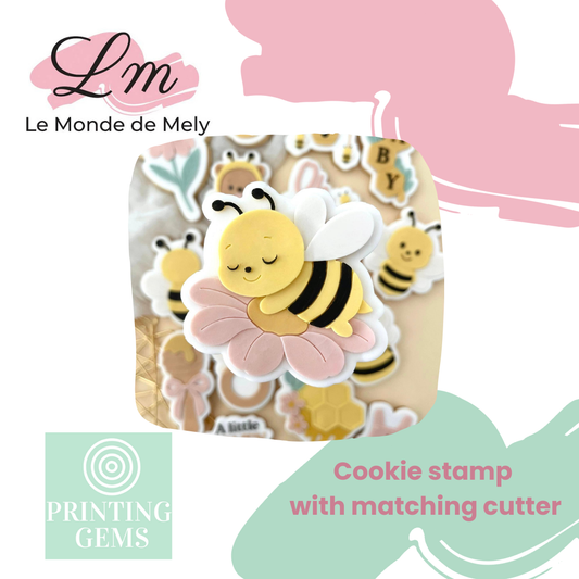 Baby Bee sleeping raised stamp by Le Monde De Mely