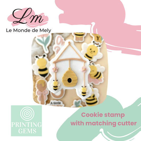 Baby Bee mobile raised stamp by Le Monde De Mely