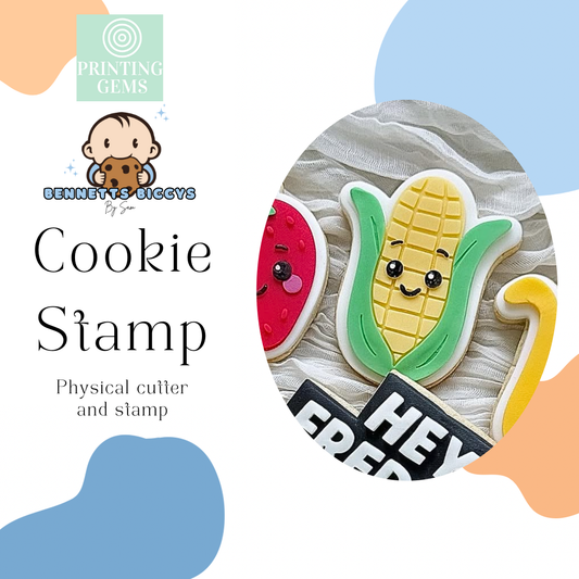 Smiling corn raised stamp by Bennets Biccys