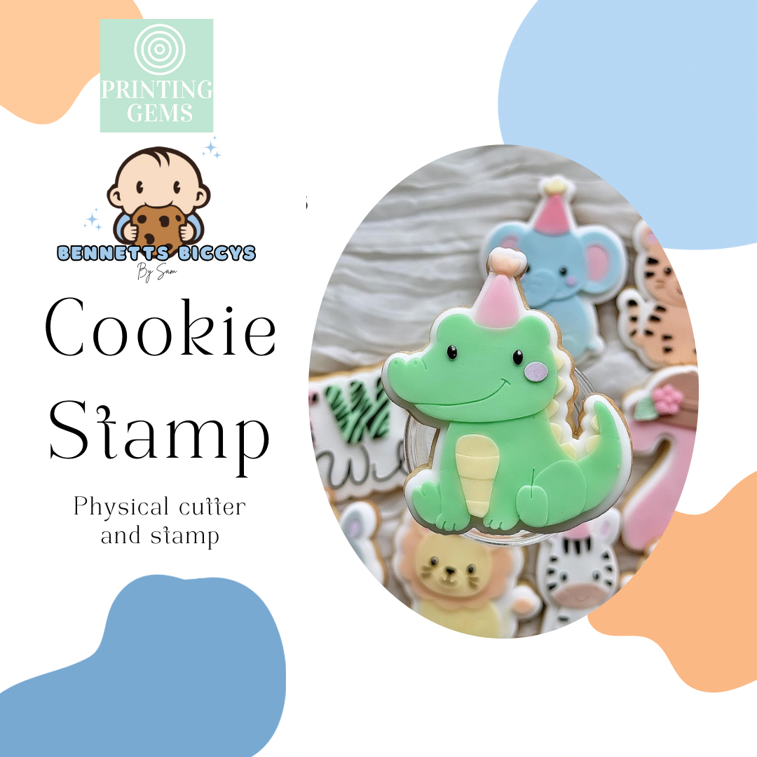 Party Crocodile raised stamp by Bennets Biccys
