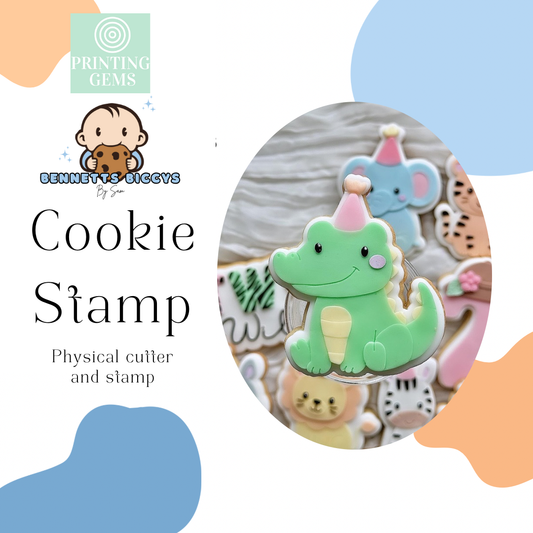 Party Crocodile raised stamp by Bennets Biccys