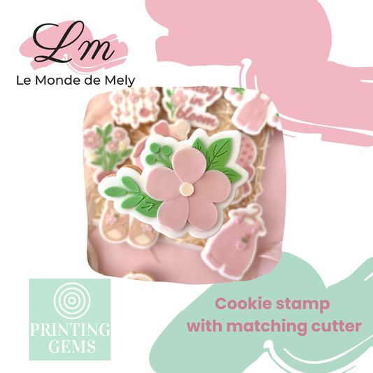 Baby in bloom flower raised stamp by Le Monde De Mely