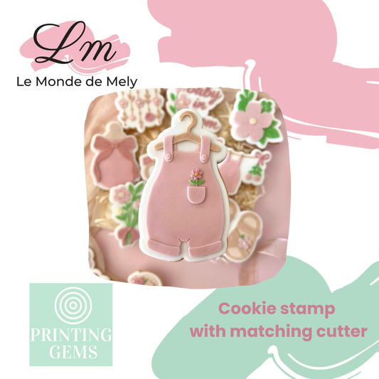Baby in bloom romper raised stamp by Le Monde De Mely