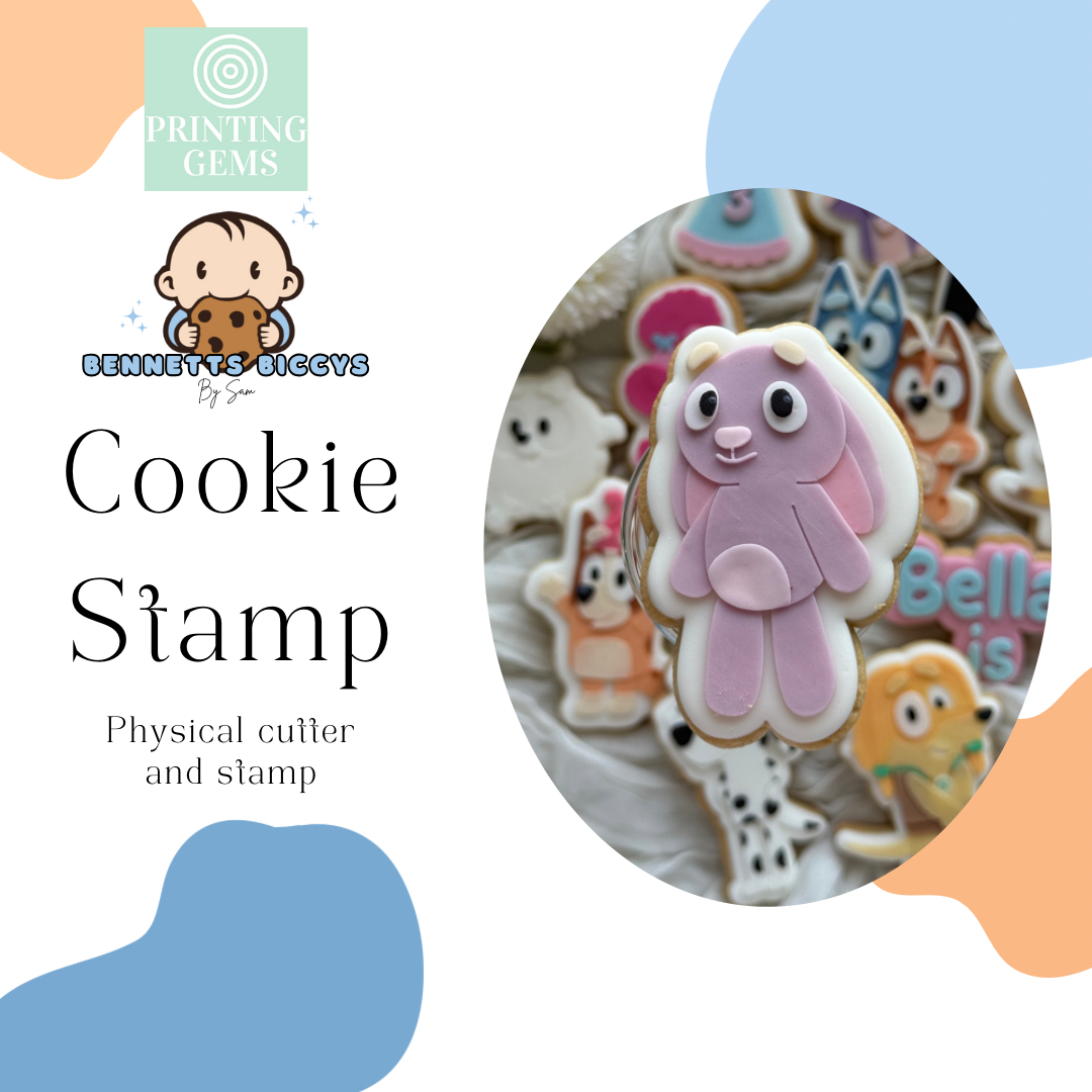 Dog soft bunny raised stamp by Bennets Biccys