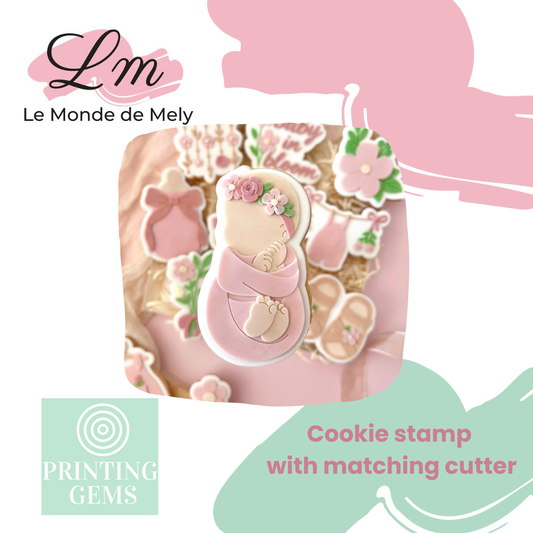 Baby in bloom raised stamp by Le Monde De Mely