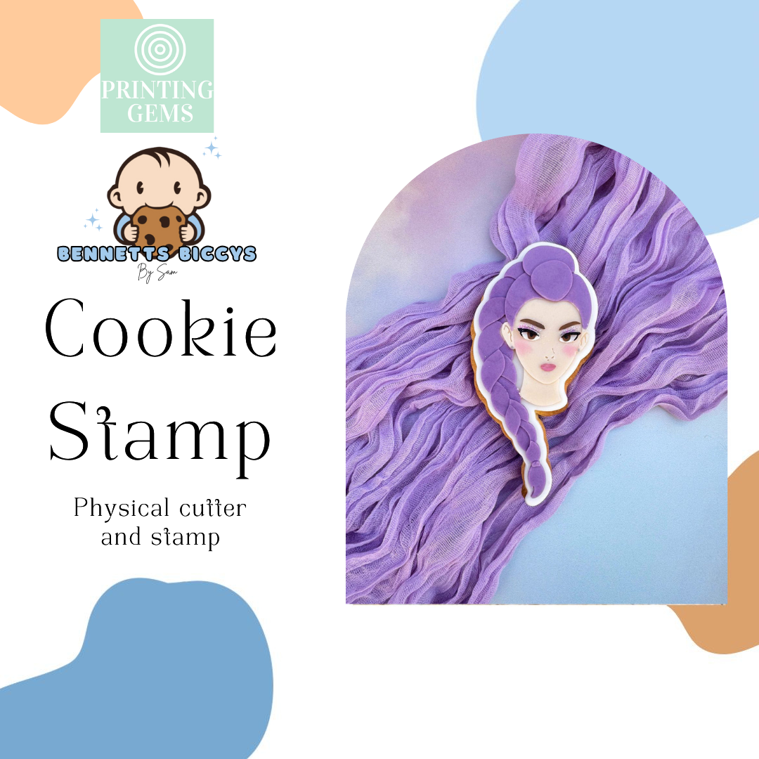 Girl Band Purple Hair raised stamp by Bennets Biccys