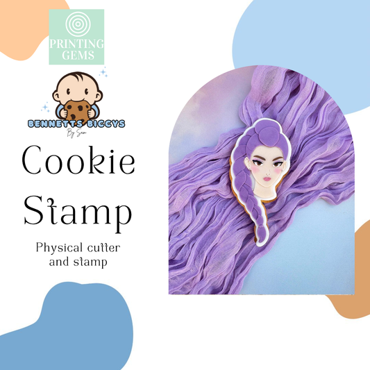 Girl Band Purple Hair raised stamp by Bennets Biccys