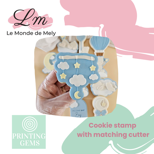Cloud baby mobile raised stamp by Le Monde De Mely