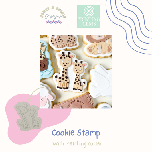 Giraffes raised stamp by Honey & Goldie