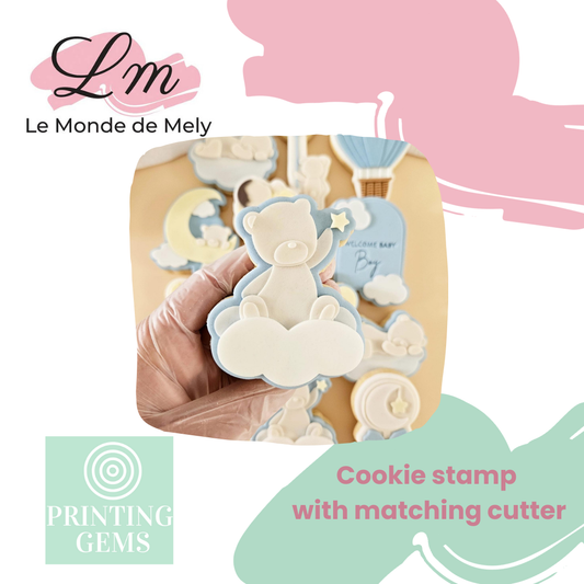Cloud baby bear raised stamp by Le Monde De Mely