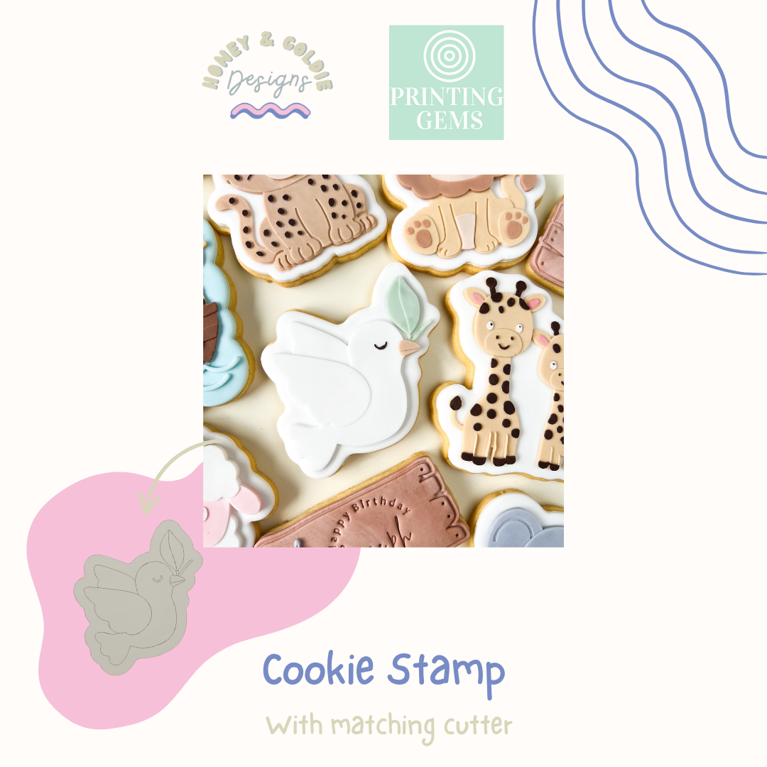 Dove raised stamp by Honey & Goldie