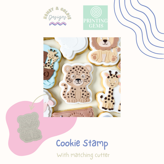 Cheetah raised stamp by Honey & Goldie