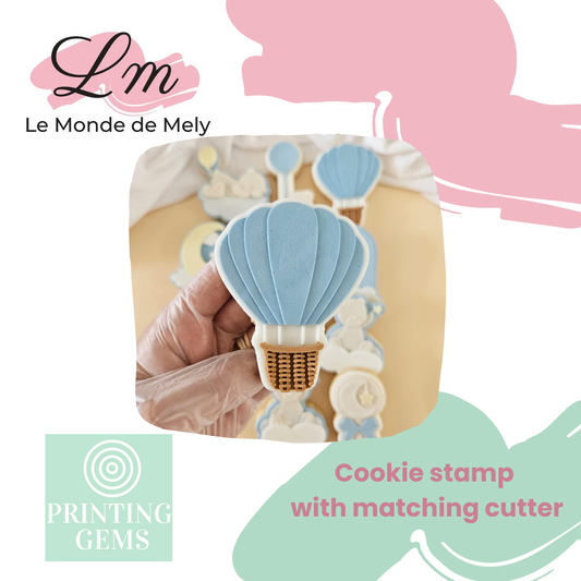 Cloud baby hot air balloon raised stamp by Le Monde De Mely