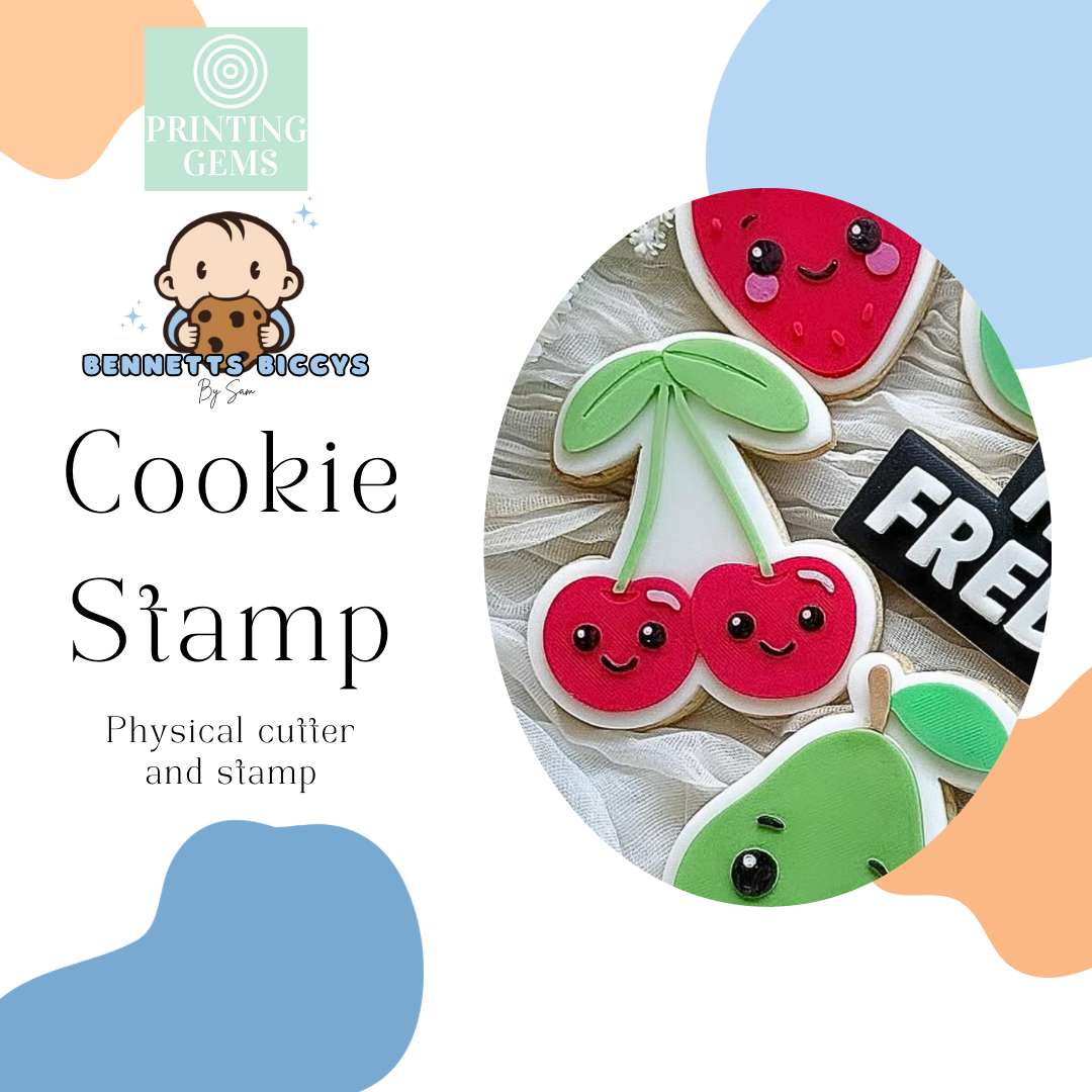 Smiling cherries raised stamp by Bennets Biccys