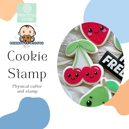 Smiling cherries raised stamp by Bennets Biccys