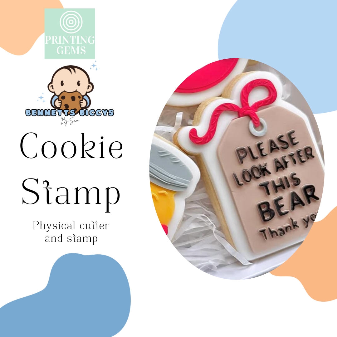 Bear tag raised stamp by Bennets Biccys