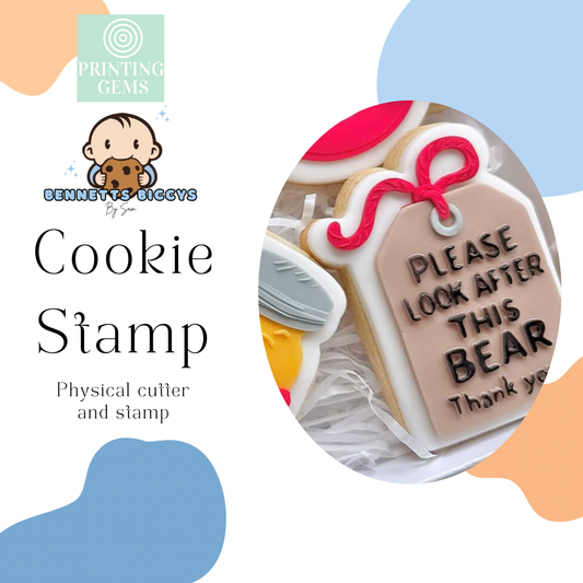 Bear tag raised stamp by Bennets Biccys