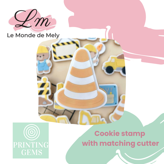 Construction cone raised stamp by Le Monde De Mely