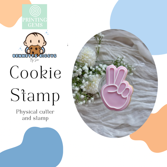 Peace sign raised stamp by Bennets Biccys