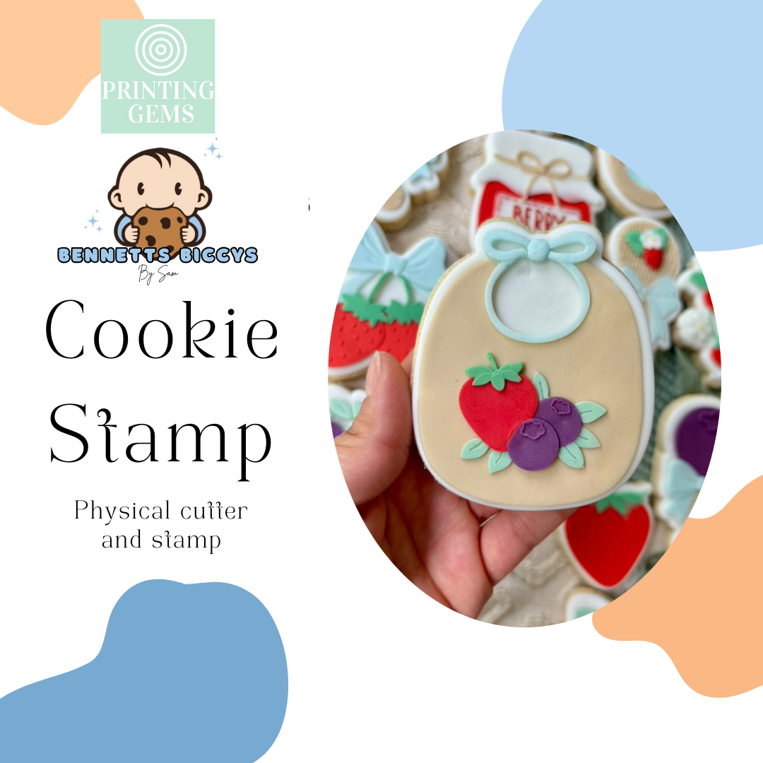 Berry bib raised stamp by Bennets Biccys