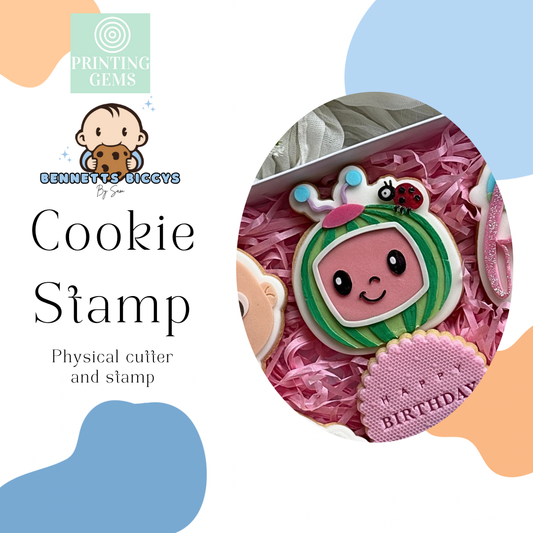 Melon logo raised stamp by Bennets Biccys