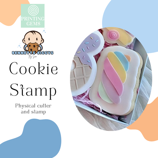 Rainbow icypole raised stamp by Bennets Biccys