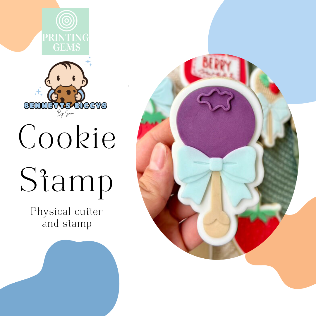 Berry rattle raised stamp by Bennets Biccys