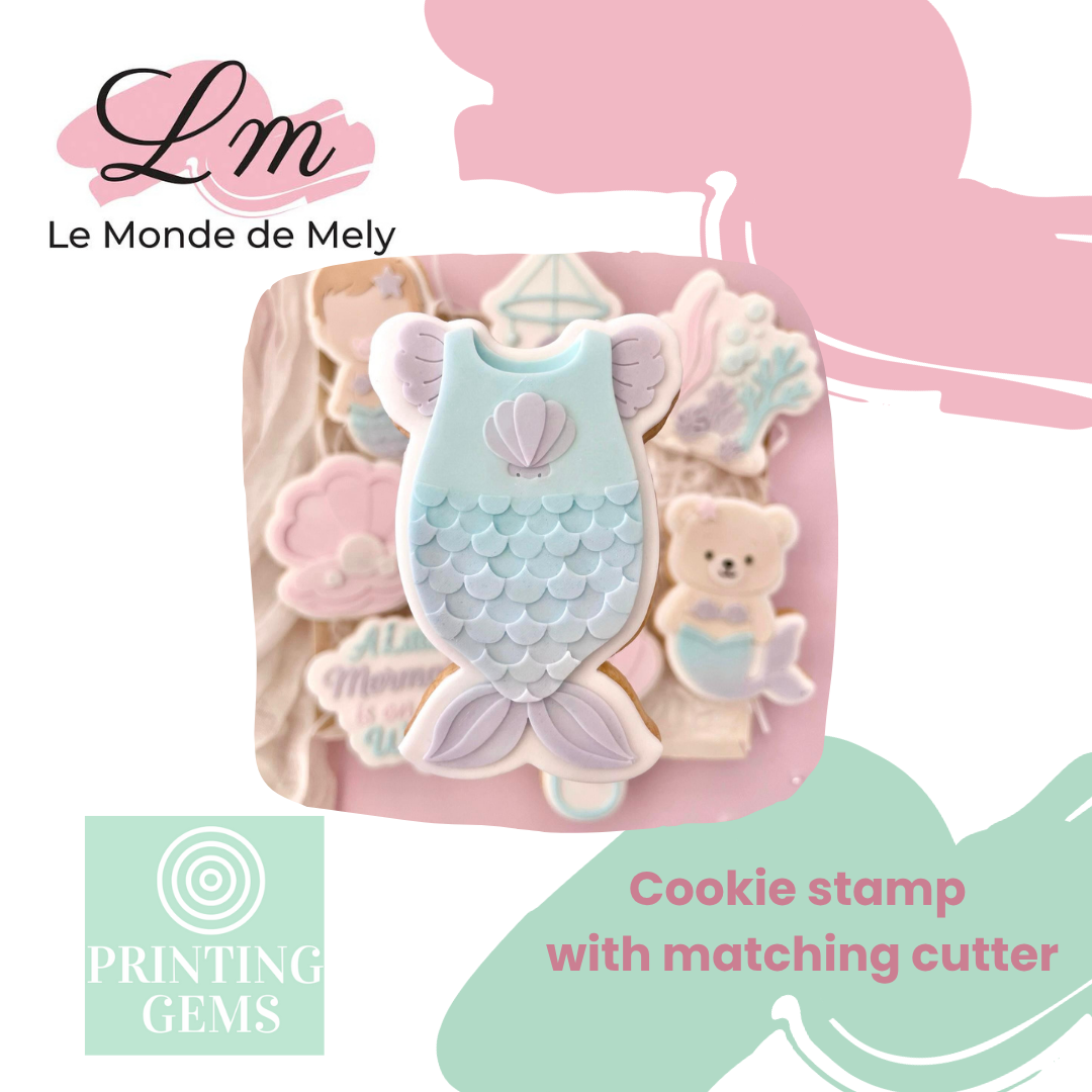 Baby Mermaid raised stamp by Le Monde De Mely