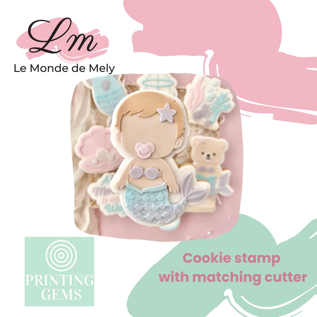 Baby Mermaid raised stamp by Le Monde De Mely