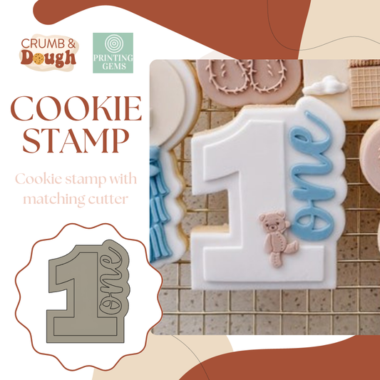 One side raised stamp by Crumb and Dough