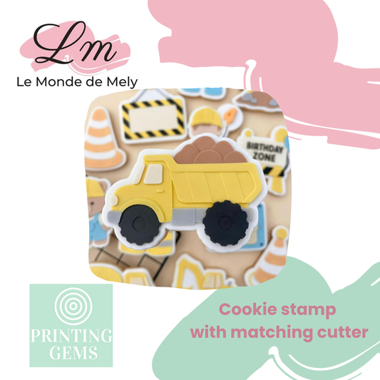 Construction dump truck raised stamp by Le Monde De Mely