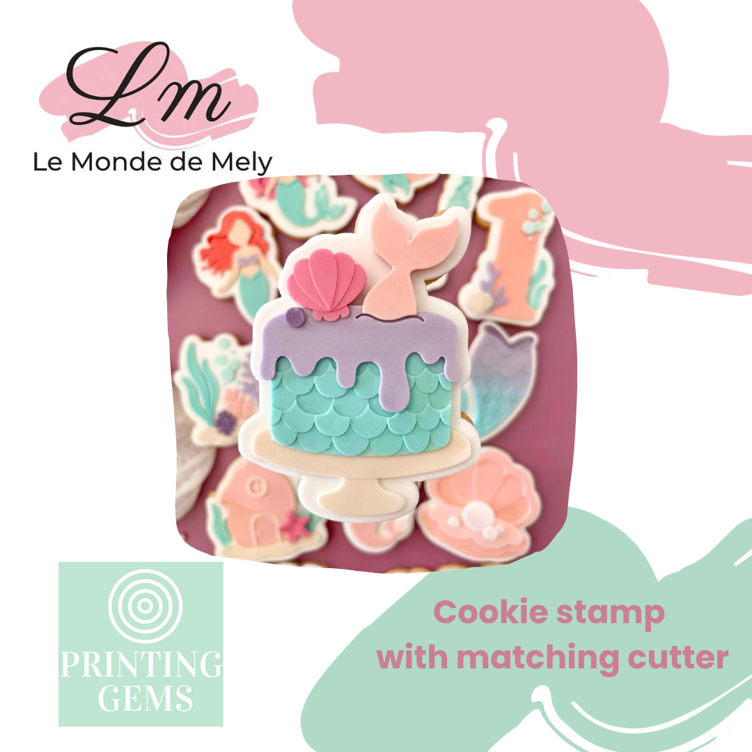 Mermaid raised stamp by Le Monde De Mely